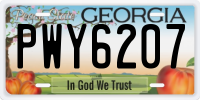 GA license plate PWY6207