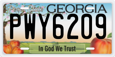 GA license plate PWY6209