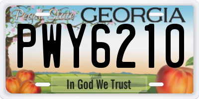 GA license plate PWY6210