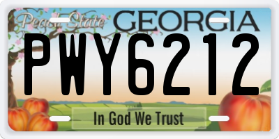 GA license plate PWY6212