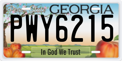 GA license plate PWY6215