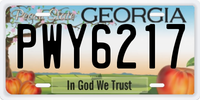 GA license plate PWY6217