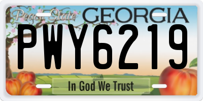 GA license plate PWY6219