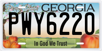 GA license plate PWY6220