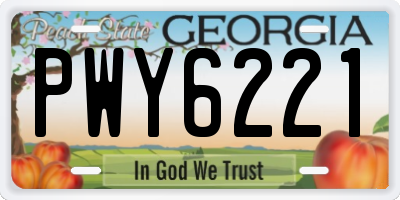GA license plate PWY6221