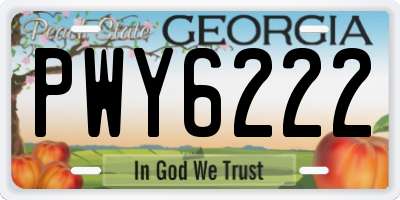 GA license plate PWY6222