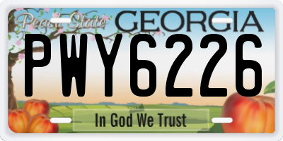 GA license plate PWY6226