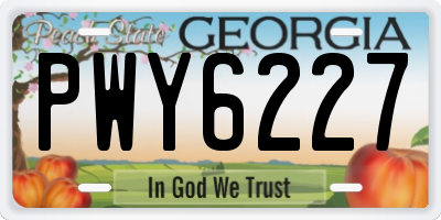 GA license plate PWY6227