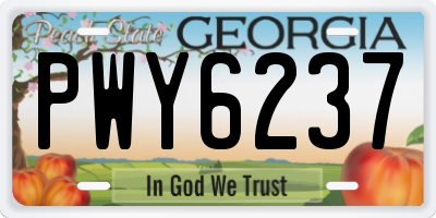 GA license plate PWY6237