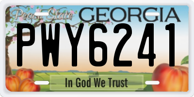 GA license plate PWY6241