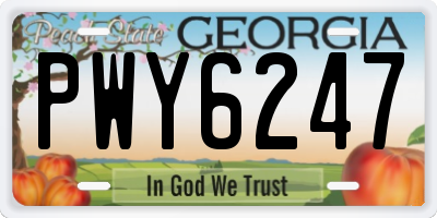 GA license plate PWY6247