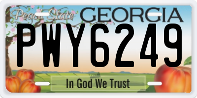 GA license plate PWY6249