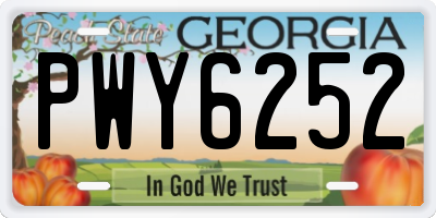 GA license plate PWY6252