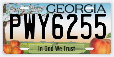 GA license plate PWY6255