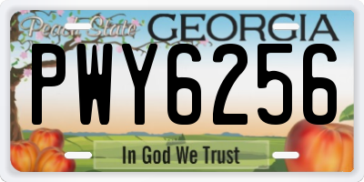 GA license plate PWY6256