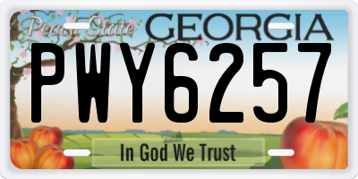 GA license plate PWY6257