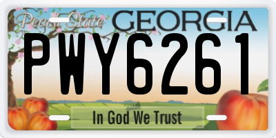GA license plate PWY6261