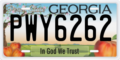 GA license plate PWY6262