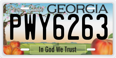 GA license plate PWY6263