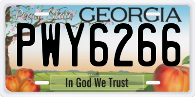 GA license plate PWY6266