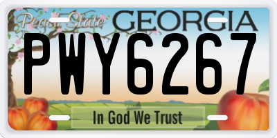 GA license plate PWY6267