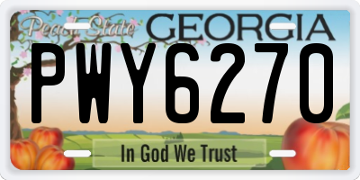 GA license plate PWY6270