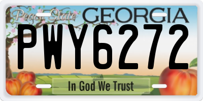 GA license plate PWY6272