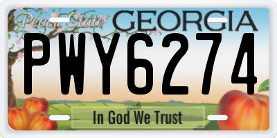 GA license plate PWY6274