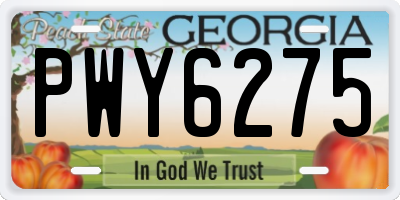 GA license plate PWY6275