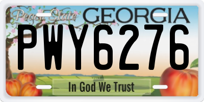 GA license plate PWY6276