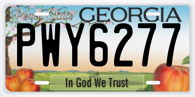 GA license plate PWY6277