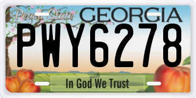GA license plate PWY6278