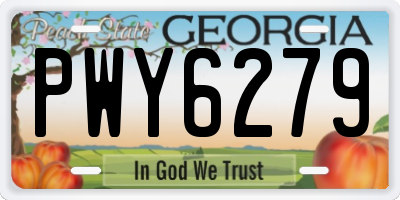 GA license plate PWY6279