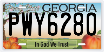 GA license plate PWY6280