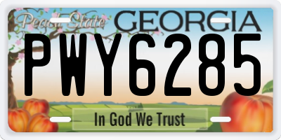GA license plate PWY6285