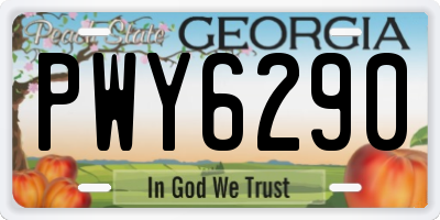 GA license plate PWY6290