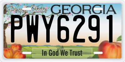 GA license plate PWY6291