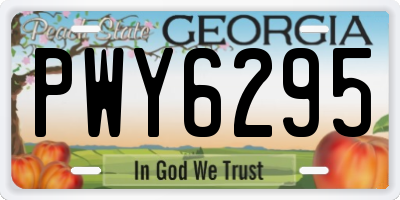 GA license plate PWY6295