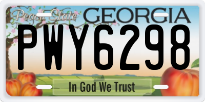 GA license plate PWY6298