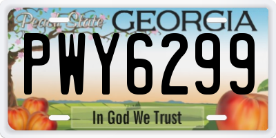 GA license plate PWY6299