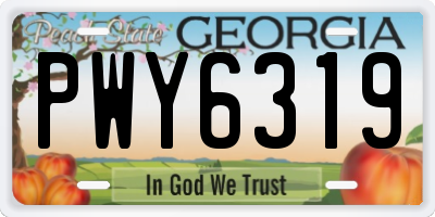 GA license plate PWY6319