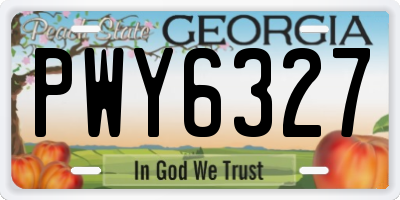 GA license plate PWY6327
