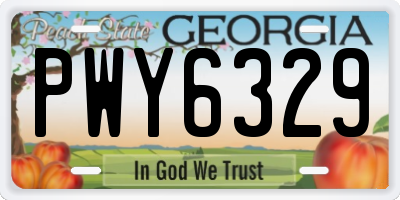 GA license plate PWY6329