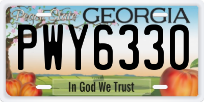 GA license plate PWY6330