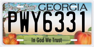 GA license plate PWY6331