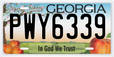 GA license plate PWY6339