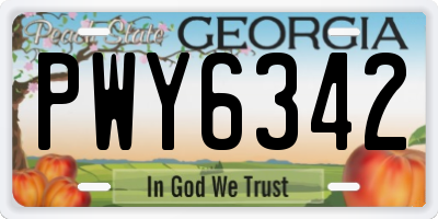 GA license plate PWY6342