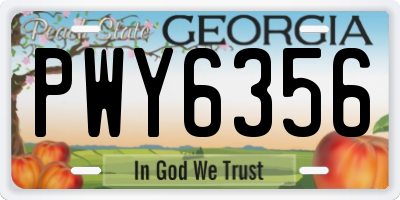 GA license plate PWY6356
