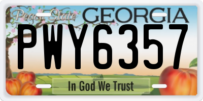 GA license plate PWY6357