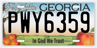 GA license plate PWY6359